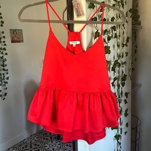 red peplum top